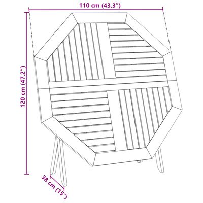 vidaXL Gartentisch Klappbar Ø110x75 cm Massivholz Akazie