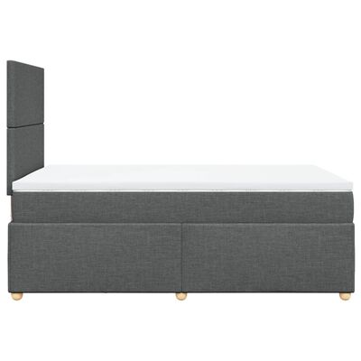 vidaXL Boxspringbett mit Matratze Dunkelgrau 120x190 cm Stoff