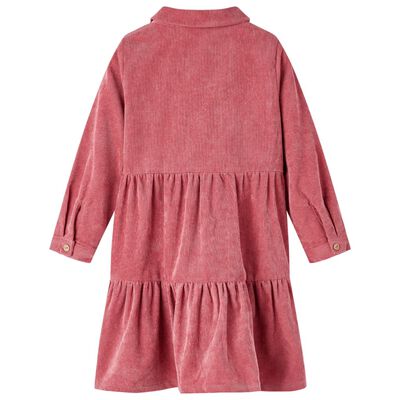 Kinderkleid mit Langen Ärmeln Cord Altrosa 116