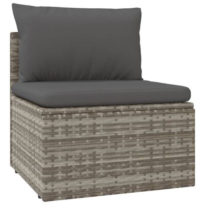 vidaXL 12-tlg. Garten-Lounge-Set mit Kissen Grau Poly Rattan