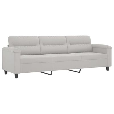 vidaXL 3-Sitzer-Sofa Hellgrau 210 cm Mikrofasergewebe