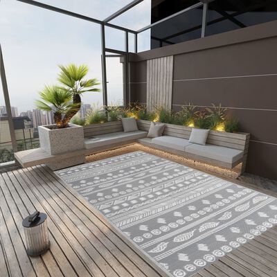 vidaXL Outdoor-Teppich Grau 190x290 cm PP