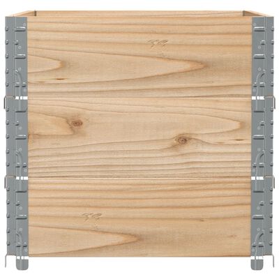 vidaXL Paletten-Aufsatzrahmen 3 Stk. Grau 100x50 cm Massivholz Kiefer