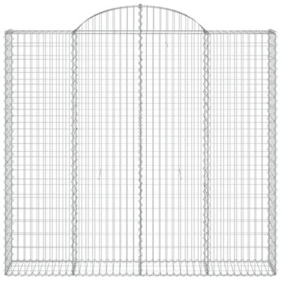 vidaXL Gabionen mit Hochbogen 5 Stk. 200x50x180/200cm Verzinktes Eisen