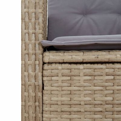 vidaXL 5-tlg. Garten-Essgruppe mit Kissen Beige Poly Rattan