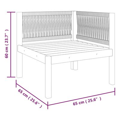 vidaXL 6-tlg. Garten-Lounge-Set mit Kissen Cremeweiß Massivholz Akazie