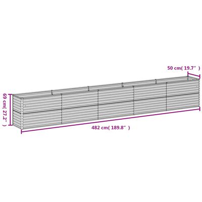 vidaXL Hochbeet 482x50x69 cm Cortenstahl