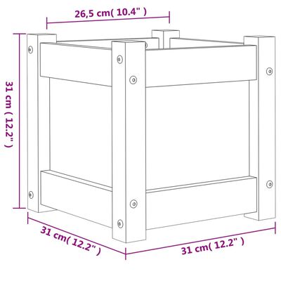 vidaXL Pflanzkübel 31x31x31 cm Massivholz Kiefer