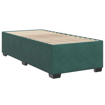 vidaXL Boxspringbett mit Matratze Dunkelgrün 100x200 cm Samt