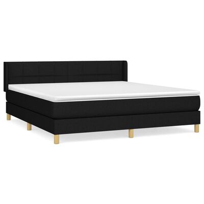 vidaXL Boxspringbett mit Matratze Schwarz 180x200 cm Stoff