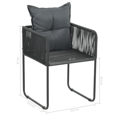 vidaXL 7-tlg. Garten-Essgruppe PVC Rattan Schwarz und Braun