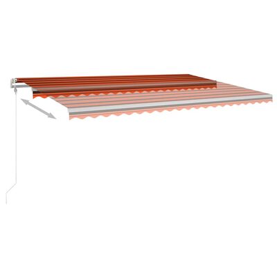 vidaXL Markise Manuell Einziehbar mit Pfosten 5x3 m Orange & Braun