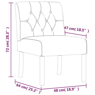 vidaXL Sessel ohne Armlehne Leinen mit Knopfheftung