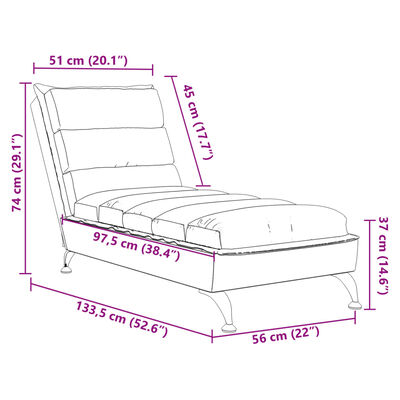 vidaXL Chaiselongue mit Kissen Hellgrau Stoff