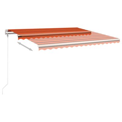 vidaXL Markise Manuell Einziehbar mit Pfosten 4x3 m Orange & Braun