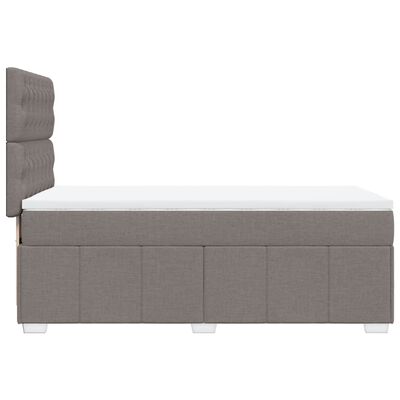 vidaXL Boxspringbett mit Matratze Taupe 90x190 cm Stoff