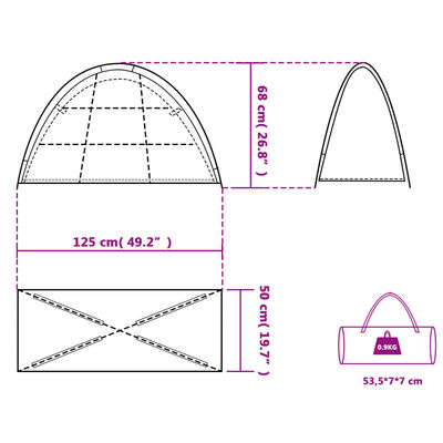 vidaXL Camping-Organizer-Zelt 9 Fächer Grau Orange Wasserdicht