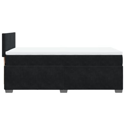 vidaXL Boxspringbett mit Matratze Schwarz 80x200 cm Samt