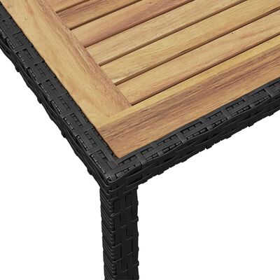 vidaXL Gartentisch Schwarz und Braun 123x60x74 cm Massivholz Akazie