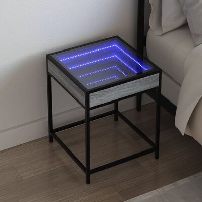 vidaXL Nachttisch mit Infinity-LED Grau Sonoma 40x40x51 cm