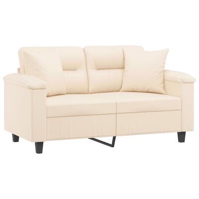 vidaXL 2-Sitzer-Sofa mit Kissen Beige 120 cm Mikrofasergewebe