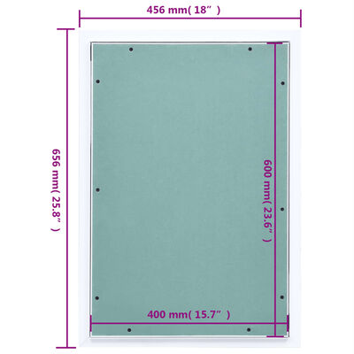 vidaXL Revisionsklappe mit Aluminium-Rahmen und GK-Einlage 400x600 mm