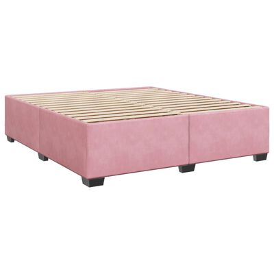 vidaXL Boxspringbett mit Matratze Rosa 200x200 cm Samt