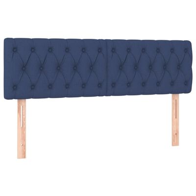 vidaXL Kopfteile 2 Stk. Blau 80x7x78/88 cm Stoff