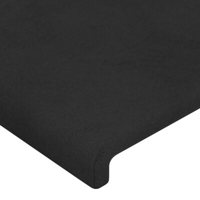 vidaXL Kopfteil mit Ohren Schwarz 203x23x78/88 cm Samt