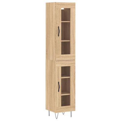 vidaXL Highboard Sonoma-Eiche 34,5x34x180 cm Holzwerkstoff