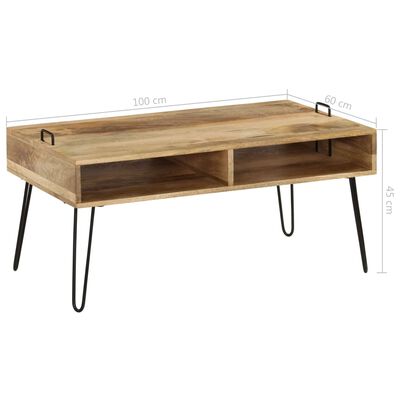 vidaXL Couchtisch Massivholz Mango 100x60x45 cm