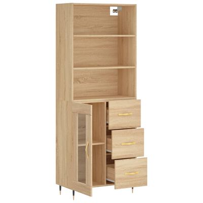 vidaXL Highboard Sonoma-Eiche 69,5x34x180 cm Holzwerkstoff