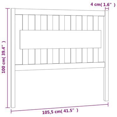 vidaXL Bett-Kopfteil Grau 105,5x4x100 cm Massivholz Kiefer