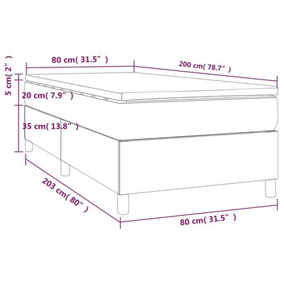 vidaXL Boxspringbett mit Matratze Schwarz 80x200 cm Samt