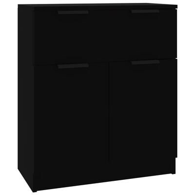 vidaXL Sideboards 3 Stk. Schwarz Holzwerkstoff