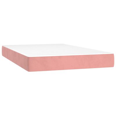 vidaXL Boxspringbett mit Matratze Rosa 120x200 cm Samt