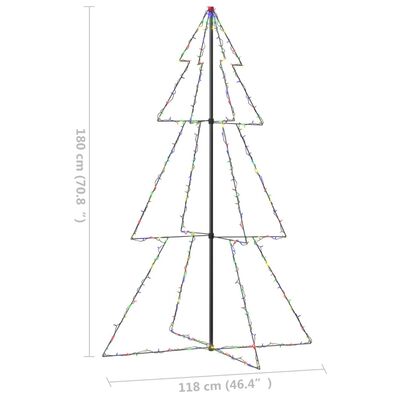 vidaXL Weihnachtsbaum in Kegelform 240 LEDs Indoor Outdoor 118x180 cm