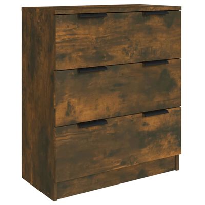 vidaXL 3-tlg. Sideboard Räuchereiche Holzwerkstoff