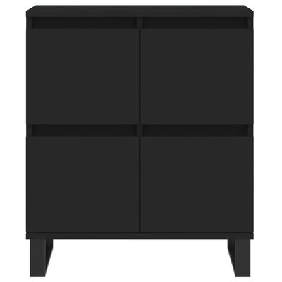 vidaXL Sideboards 2 Stk. Schwarz Holzwerkstoff