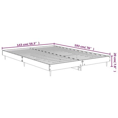 vidaXL Bettgestell ohne Matratze Braun Eiche 140x190 cm Holzwerkstoff