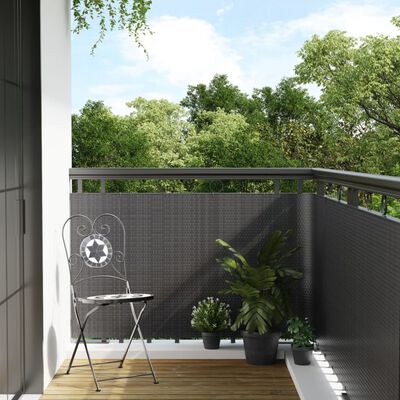 vidaXL Balkon-Sichtschutz Anthrazit 500x80 cm Poly Rattan