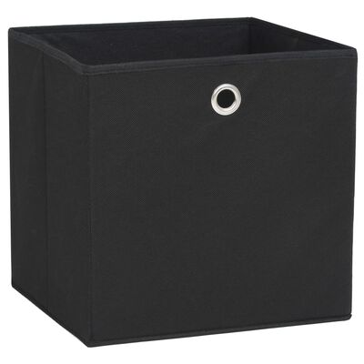 vidaXL Aufbewahrungsboxen 10 Stk. Vliesstoff 32 x 32 x 32 cm Schwarz