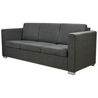 vidaXL 3-Sitzer Sofa Stoff Dunkelgrau