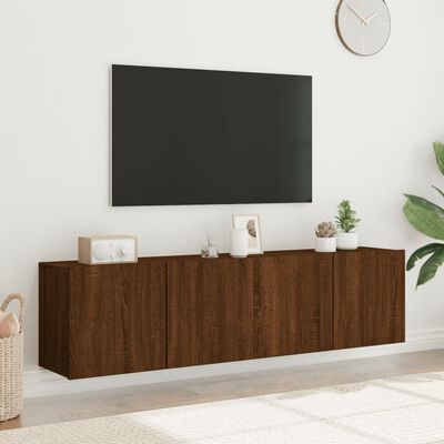 vidaXL TV-Wandschränke 2 Stk. Braun Eichen-Optik 80x30x41 cm