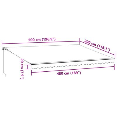 vidaXL Markise Manuell mit LED Anthrazit & Weiß 500x300 cm