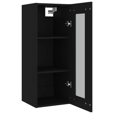 vidaXL Hängeschrank Schwarz 34,5x34x90 cm