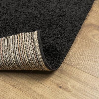 vidaXL Shaggy-Teppich PAMPLONA Hochflor Modern Schwarz 240x240 cm