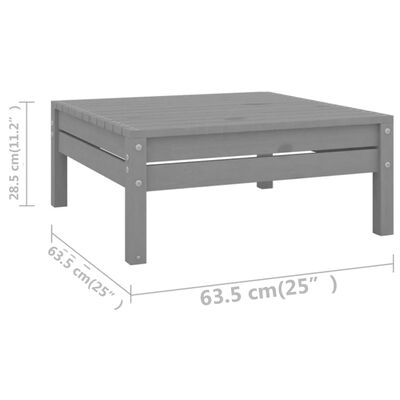 vidaXL 7-tlg. Garten-Lounge-Set Grau Massivholz Kiefer