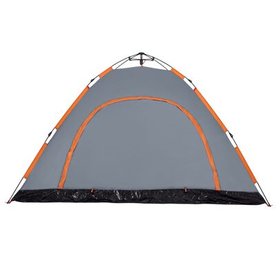 vidaXL Campingzelt 5 Personen Grau und Orange Quick Release