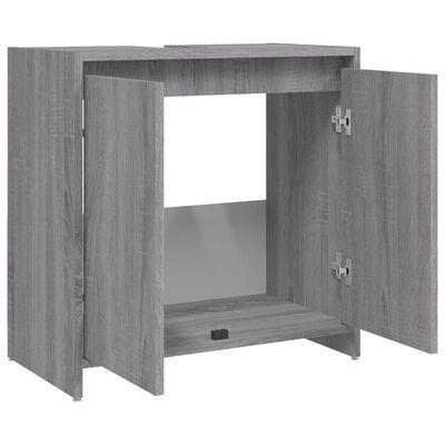 vidaXL Badschrank Grau Sonoma 60x33x61 cm Holzwerkstoff